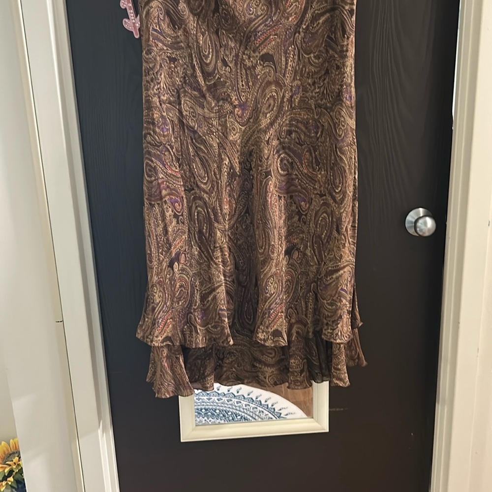 Jones New York Brown and Purple Trumpet Midi Skirt